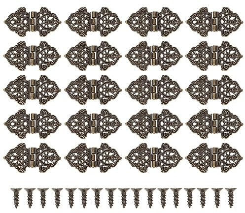 Operitacx 20stücke Antike Scharniere Für Schranktüren Holzkisten Scharniere Dekorative Geschenkbox Box Zinklegierung Vintage Design