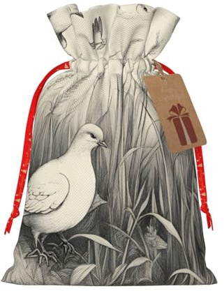 Gras und Taube Wiederverwendbare Weihnachten Und Festival Geschenktüten,Geschenk Verpackung Taschen Stilvolle Stoff Handgemachte Taschen