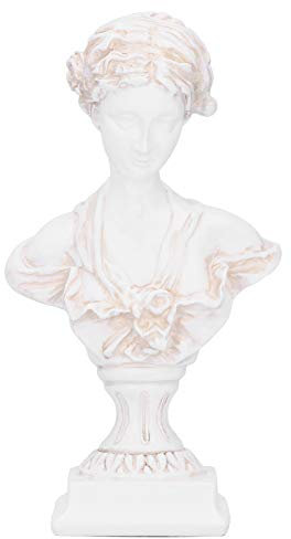 Tomotato Statua Busto della Dea Greca, Scultura in Resina Bianca Statua a Figura retrò Decorazione Statua Greca in Stile Europeo per Tavolino da Salotto(Vintage ▾)