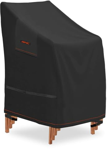 AWNIC Housse de Chaise de Jardin Imperméable, 600D Housse en tissu Oxford Robuste pour Chaises de Jardin Patio Avec évent Résistant aux Déchirures Coupe-vent Anti-UV 120x65x75cm