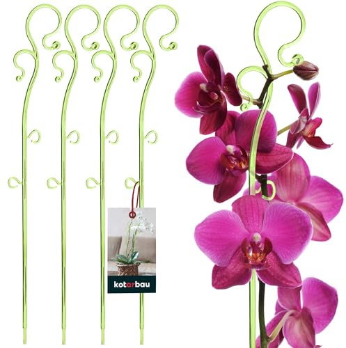 KOTARBAU® 4er Set Pflanzenstütze Grün PVC 39 cm Blumenstütze Rankhilfe Zimmerpflanzen Blumenstütze Garten Orchideenstab Stützstab Pflanzen dekorative Pflanzenhalter Zimmerpflanzen Rankstäbe