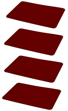4er Set Platzmatte Filz 44 x 30 cm Bordeaux Premium Qualität Tischsets Untersetzer Rechteckig Tischmatten Platzsets Filzuntersetzer