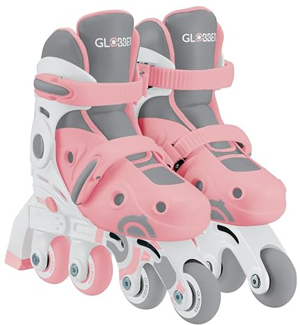 Globber Patines en Línea 2 en 1 - Patines en línea niños pequeños de más de 3 años y Mayores de más de 5 años, Talla 30-33, Rosa Pastel