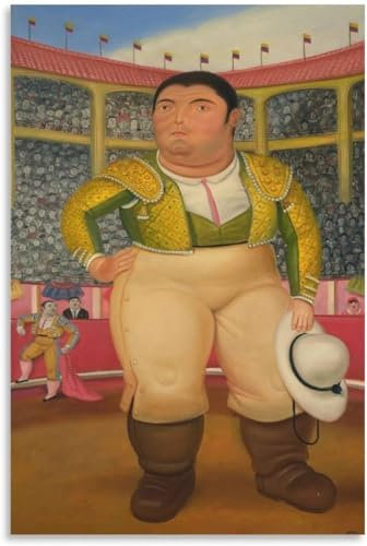 ZZYGGN GMGSW Picador en la Plaza de Toros Póster de Fernando Botero Arte Mural Fernando Botero Pintura Vintage Lienzos Cuadros para Decoración del Hogar Cuadro 50x75cm Sin Marco