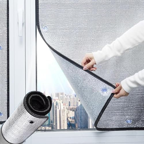 Wärmereflektierende Fensterfolie,8mm Wärmeisolierende Aluminisierte Folie,Verdunkelungsfolie,Sichtschutzfolie Für Fenster,Wärmekontrolle Fenstertönungsfolie,Sonnenblende,WxH-30x200cm/12''x79''
