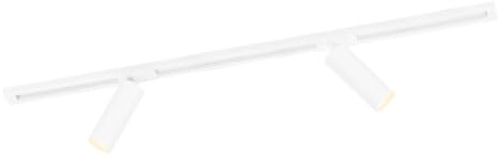 Ledvion Sistema di Binario 1m Monofase Bianco 2 faretti senza GU10 | Per soggiorno cucina e sala da pranzo con luce orientabile