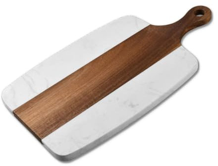 Tabla De Cortar Madera Y Mármol Tabla Servir Pan Con Mango Tabla Cortar Madera Frutas Tabla Picar Tabla De Cortar Queso Tabla De Cocina Tableta(blanco)