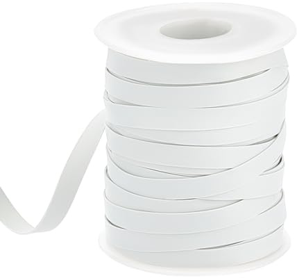 OLYCRAFT Banda elástica de goma de 27,4 m de ancho, banda blanca de 6 mm, accesorio de natación para ropa, cinturas, costura y trajes de baño, adornos