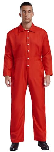 Runhomal Uniforme di Lavoro Uomo Alta Visibilità Tuta Tuta Manica Lunga Set Abbigliamento da Lavoro Agricolo Meccanici Cantieri, rosso, XL