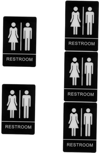 NUOBESTY 5stücke Unisex Toilettenschild Mit Selbstklebenden Piktogrammen Für Männer Und Frauen Für Büros Hotels Und Öffentliche Wcs Einfach Anzubringen Und Rückstandslos Entfernbar