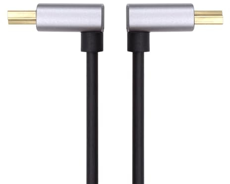 xiwai Câble HDMI 2.1 Type-A Ultra fin HDTV 8K 4K Hyper Super Flexible Slim Cordon coudé vers le haut coudé à 90 degrés pour ordinateur HDTV 0,5 m