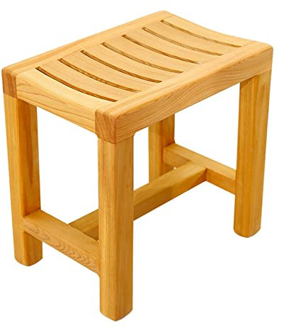 Quadratischer Duschhocker aus Holz mit rutschfestem Design für Senioren, Handicap, Spa, Saunabank