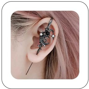 Inilbran Punk Mond Ohr Crawler Ohrringe Vintage Mondsichel Ohrnadel Piercing Ohrringe Schwarz Cz Mond Ohr Bar Wrap Ohrringe Monds Edgy Ohrs Pin Einzelne Ohrringe Schmuck Für Frauen