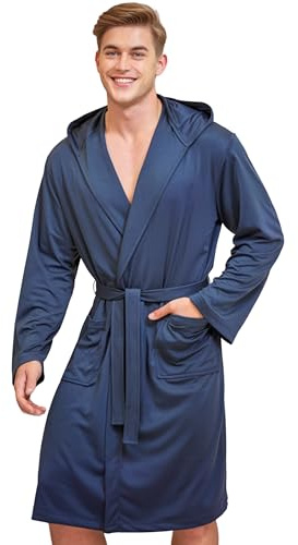 o-day Herren-Bademantel aus Mikrofaser – Platzsparender Damen-Bademantel aus Mikrofaser für Reisen, Pool Mikrofaser 2.0 (DE/NL/SE/PL, Alphanumerisch, L, Regular, Regular, BLU NAVY)