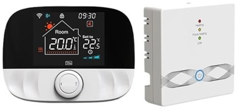 RUHEN Termostato Regolatore di Temperatura Wireless per Caldaia a Gas Riscaldamento dell'Acqua Funziona con