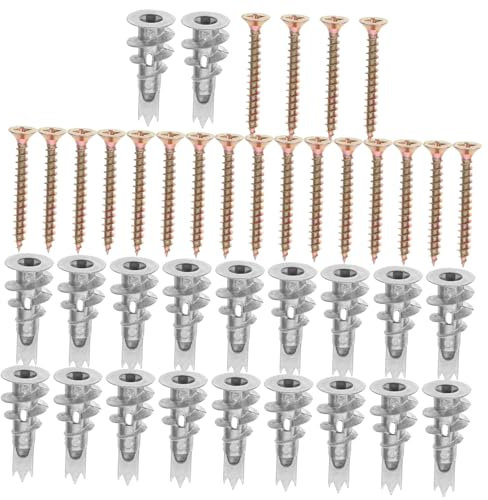 TIDTALEO 20sets Spiral Expansion Plugs and Screws Kit for Drywall Easy to Install Heavy Duty Anchors for Hanging Bathroom and Kitchen Accessories with Screws