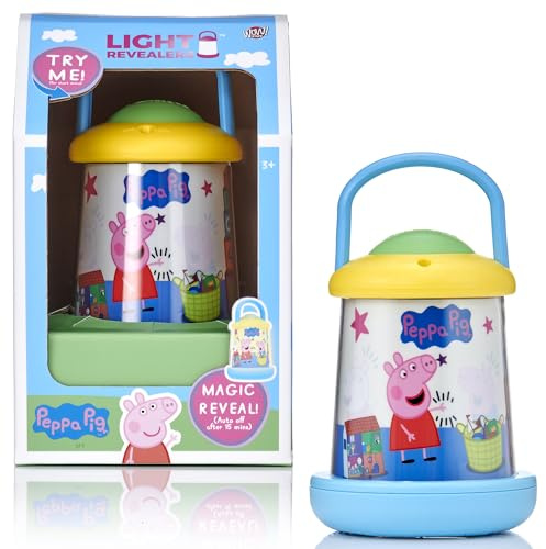 WOW! Stuff! Lanterne révélatrice de lumière – Peppa Pig – Veilleuse de 16 cm, scène Magique à 360° et révélation du Personnage, arrêt Automatique, décoration de Chambre d'enfant Lumineuse