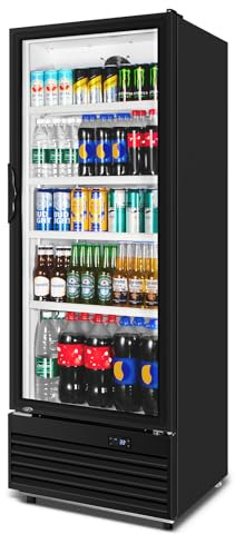 Velieta 24.5 15 Cu. Ft. Commercial Beverage Refrigerator, Glass Door