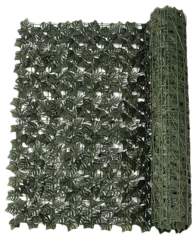 Faux Ivy Privacy Trellis - Panneau de végétation synthétique - Clôture extensible | Rouleau de lierre artificiel durable avec feuillage résistant à la décoloration - Décoration murale de jardin