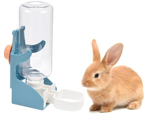 AMSGANK Distributore Automatico di Acqua Coniglio, 500ml Dispenser Appendi di Acqua per Animali Domestici Abbeveratoio per Conigli, Criceti, Cincillà, Scoiattolo, Furetto (Blu)