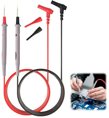 1 Pair Universal Multimeter Test Leads 1M, PVC Wire Gold-Plated Tips Cat III 1000V & Cat Iv 600V 20A Compatible with Fluke IC Components Digital Multimeter Electrical Testing Clamp Meters Ket20