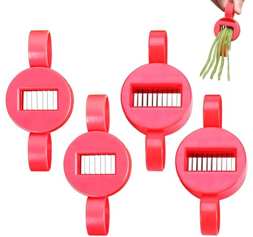 4Pcs Runner Bean Slicer, Runner Bean Stringer, Manual Vegetable Prep Gadget for Quick Slicing and De-Stringing Beans, Compact Kitchen Accessory