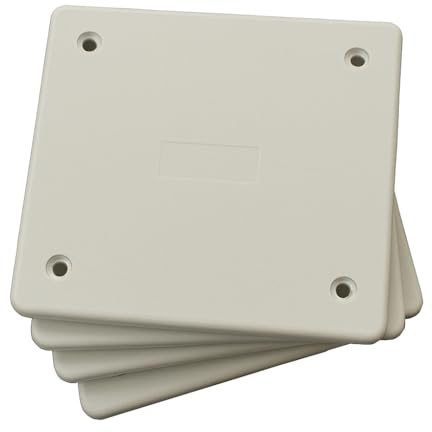 4 Pezzi di Coperchio per Scatola di Derivazione, Dimensione 4 PCS 118x96mm, Ricambio per Cassetta da Incasso, Bianco RAL 9016