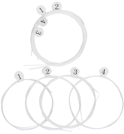 minkissy 8 Stück Teiliges Ukulele Saiten Set Nylon Langlebige Transparente Ersatzsaiten für Sopran Ukulele Stark und Stimmstabil Geeignet für Anfänger und Erfahrene Spieler