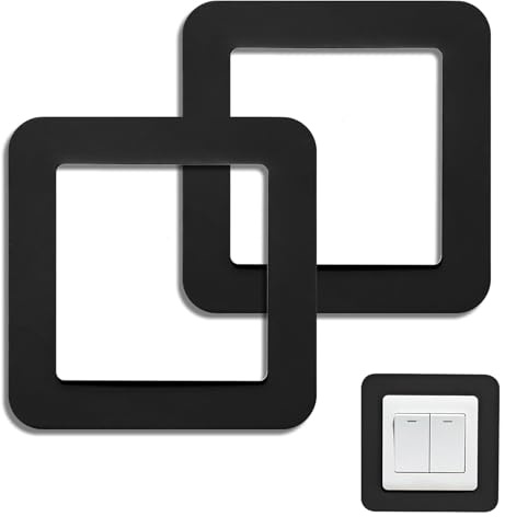Cuixia Light Switch Surround Plates Sticke Cover Silicone, Black, 2 Pcs | Adhesive Paper Material, Seals Favor Bags and Envelopes, Suitable for Young Kids and Party Envelopes