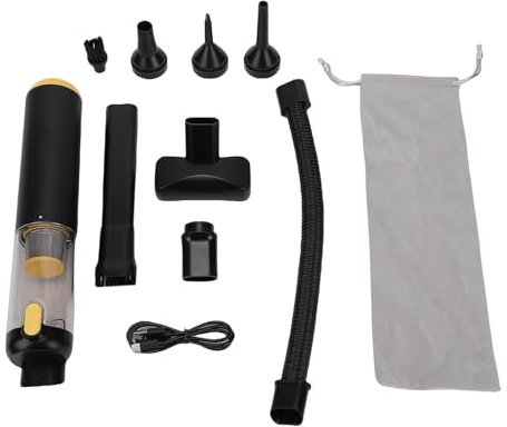 Acouto Aspirateur de Voiture sans Fil Aspirateur de Voiture Multifonction 6 en 1 avec Aspiration Forte de 18 000 Pa, 3 Modes de Vitesse pour Le Nettoyage de la, des Poils