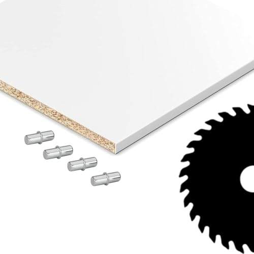 livindo Einlegeboden im Wunschmaß Regalboden Fachboden, Holz Melaminharzbeschichtet, 19 mm, bis zu 567 x 290 mm, mit ABS Umleimer Kante, nach Maß Zuschnitt (Weiss)