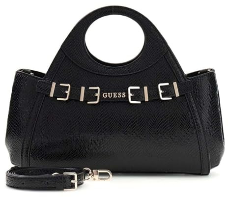GUESS Handtasche Umhängetasche Dovie Girlfriend Satchel Black schwarz