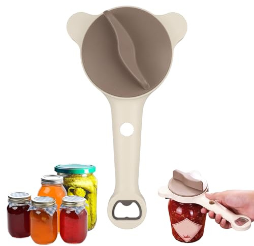 MINGBOLIN Abridor de Botes y Tarros 4 en 1, Ajustable 2,5–9 cm | ABS y acero inoxidable, ajustable de 2,5 a 9 cm, mango ergonómico, para tarros, botellas, latas y manos débiles