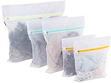 Mamlyn Mesh Laundry Bag for Delicates, Wash Bag for Underwear and Lingerie, Makeup Organizer Bag (1 Large, 2 Medium, 2 Small)