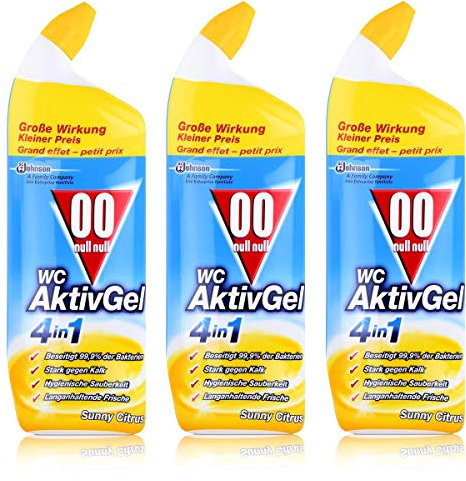 00 null null WC Aktiv Gel 4in1 Sunny Citrus 750 ml - Stark gegen Kalk (3er Pack)