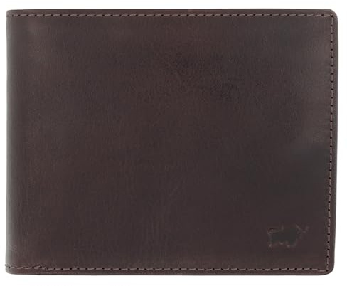 BRAUN BÜFFEL - Herren RFID Geldbörse Arezzo - 12 Kartenfächer aus echtem Rindleder Schlichtes Design - Edles Braun