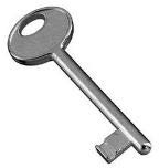 Clé pour serrure AGB Patent – Chrome mat cryptage n.9. Ouvre toutes les serrures Patent AGB n.9