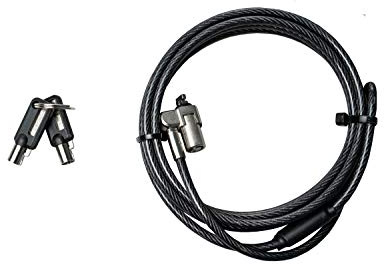 CTA Digital Steel Security Lock – CTA Looped Steel Security Cable Lock with Standard Kensington Lock and Key for Laptops (LT-SC)