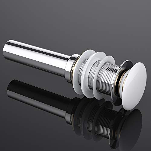 doporro Waschbeckenstöpsel Waschbecken & Waschtisch Stöpsel Ø 66mm | Druckknopf Pop-Up Ventil PU013 Chrom | Ablaufgarnitur Abflussstopfen ohne Überlauf