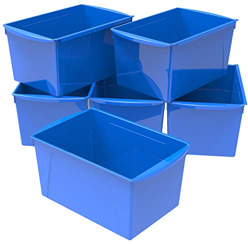 Storex extra stor bokfack, 14,5 x 9,2 x 17,78 cm, blå, 6-pack (71135U06C)