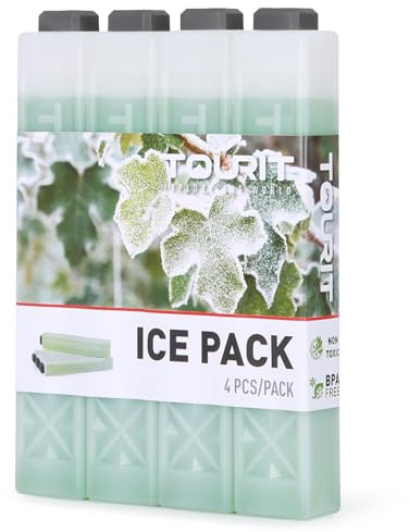 TOURIT Ice Packs for Coolers Reusable Long Lasting Freezer Packs for Lunch Bags/Boxes, Cooler Backpack, Camping, Beach, Picnics, Fishing and More
