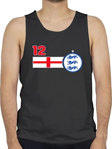 Tank Top Männer - Fußball EM WM - Herren - 12. Mann England Mannschaft - XL - Schwarz - europameisterschaft england, fussball fu ball em- fanartikel em24 fussball-wm fußballer fußball-fanartikel