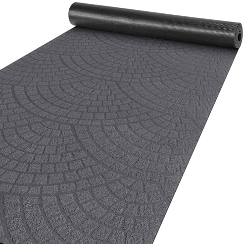 ANRO Teppich Läufer Küchenläufer Küchenteppich Läufer Flur Teppich Velours rutschfest waschbar für Flur, Schlafzimmer, Wohnzimmer, Küche Davis Anthrazit 67 x 300cm