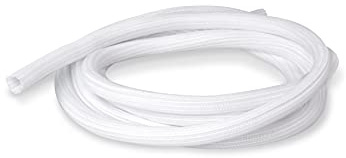 Hicab Kabelschlauch selbstschließend 3 m, 16 mm, weiß, geschlitzt | Geschlitztes Gewebe, rollt sich selbst zu - Kabel einlegen statt fädeln, Austritt an jeder Stelle, bissfest für Haustiere