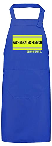 FIREFUN | Feuerwehr-Grillschürze Profi |Fachberater Fleisch Silberstreifen & Untertitel | personalisierbar Koch-Schürze personalisiert | Feuerwehrmann Feuerwehrfrau