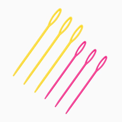 6 Piezas Agujas de Coser de Plástico, Lana Juego de Agujas de Coser, Coloridas Agujas de Coser, Agujas De Coser Multicolor para Niños, para Su Uso en Manualidades y Proyectos Infantiles