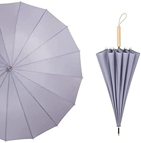 Winddichter Regenschirm, Windabweisend, Große Golfschirme Für Erwachsene, Männer, Frauen, Klassischer Holzgriff, Schnell Trocknend, Stark, 16 Rippen, Reisen, 105 Cm, Sonnenschutz, UV-Schutz, Doppe