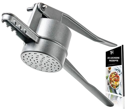 Thiru Spätzlepresse - Testsieger 2024-60 Tage risikofrei testen - Kartoffelpresse mit Auflagerasten & Schaumlöffel - Ideal für Spätzle, Kartoffeln, Säfte - Made in Germany - inkl. E-Book