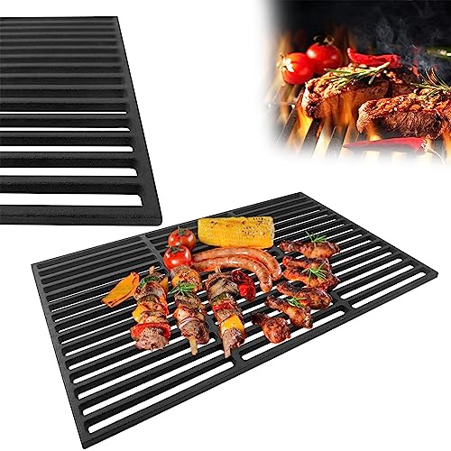 YRHome 60 X 40 cm Gusseisen Grillrost Emailliert Grillgitter Gussrost Grillaufsatz Grill Zubehör Grillplatten für BBQ, Gasgrill, Holzkohlegrill