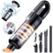 SIMWAL Aspirateur à Main, Aspirateur de Voiture sans Fil, 120W 9500PA Portable Aspirateur avec Lampe LED, Accessoires Divers, Sac de Stockage, pour Maison Voiture Table (Noir)